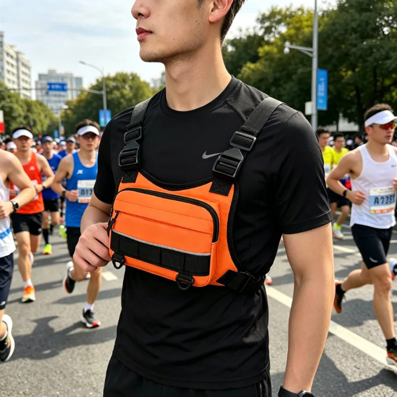 Sports Chest Bag Hip-hop Streetwear Cycling Vest Pack Multi-functional Chest Rig Bag unisex Hiking Fitness Camping Vest Backpack
