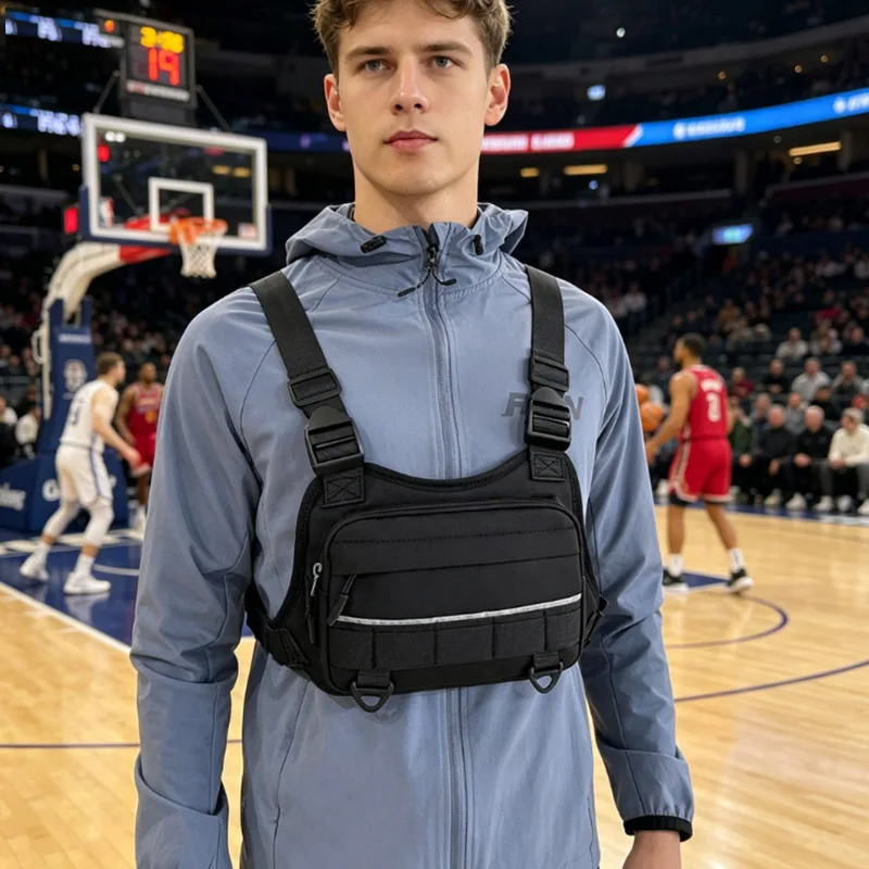 Sports Chest Bag Hip-hop Streetwear Cycling Vest Pack Multi-functional Chest Rig Bag unisex Hiking Fitness Camping Vest Backpack