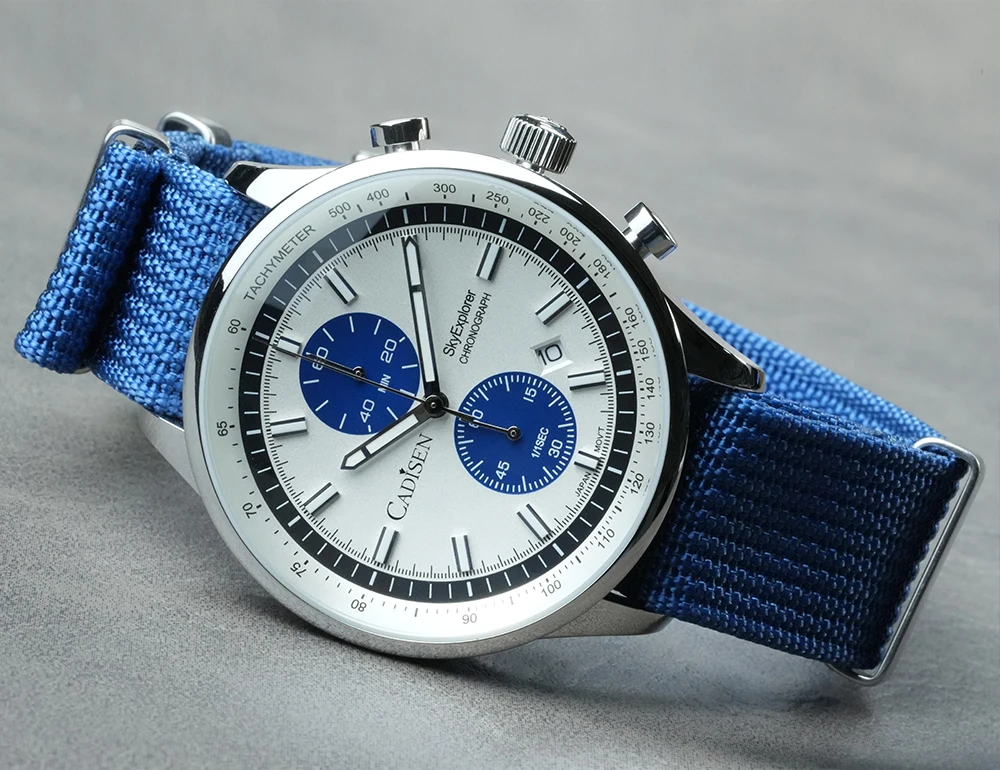 CADISEN New Mens Watches Luxury Quartz Watch For Man Chronograph Japan MIYOTA 0S11 Men Gift Luminous Waterproof Canvas Wristwatc