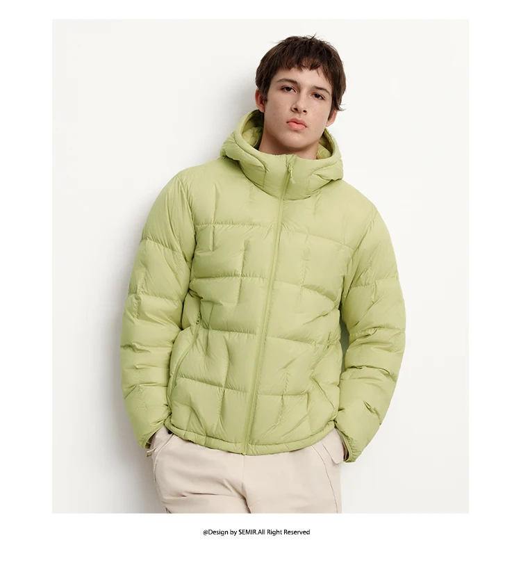 Semir Down Jacket Men Outdoor Lightweight Warm Liner Three-Resistant Outerwear Quilted Hooded 2026 New Winter Wear Men's Jacket