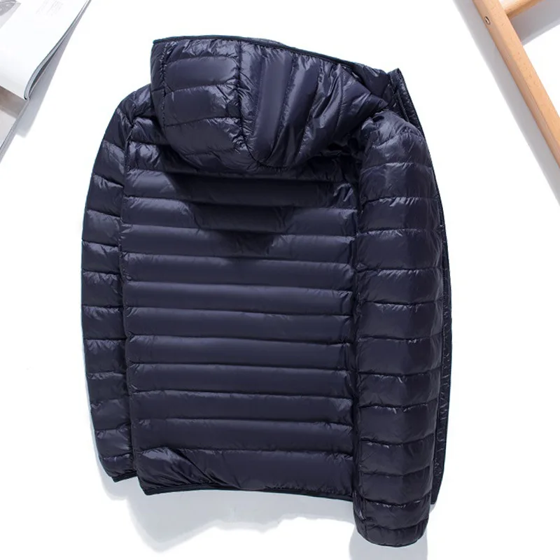Men's Fashion Hooded Solid Lightweight Down Jacket 2021 New Arrivals Men Short Large Size Puffer Jackets Male Casual Light Coats