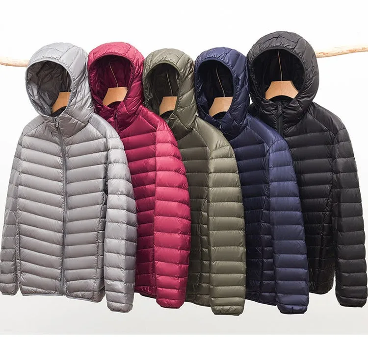 Men's Fashion Hooded Solid Lightweight Down Jacket 2021 New Arrivals Men Short Large Size Puffer Jackets Male Casual Light Coats