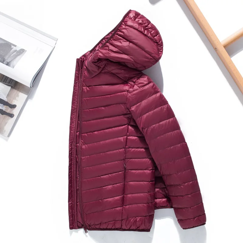 Men's Fashion Hooded Solid Lightweight Down Jacket 2021 New Arrivals Men Short Large Size Puffer Jackets Male Casual Light Coats