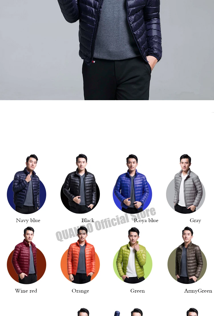 Men's All-Season Ultra Lightweight Packable Down Jacket Water and Wind-Resistant Breathable Coat Big Size Men Hoodies Jackets