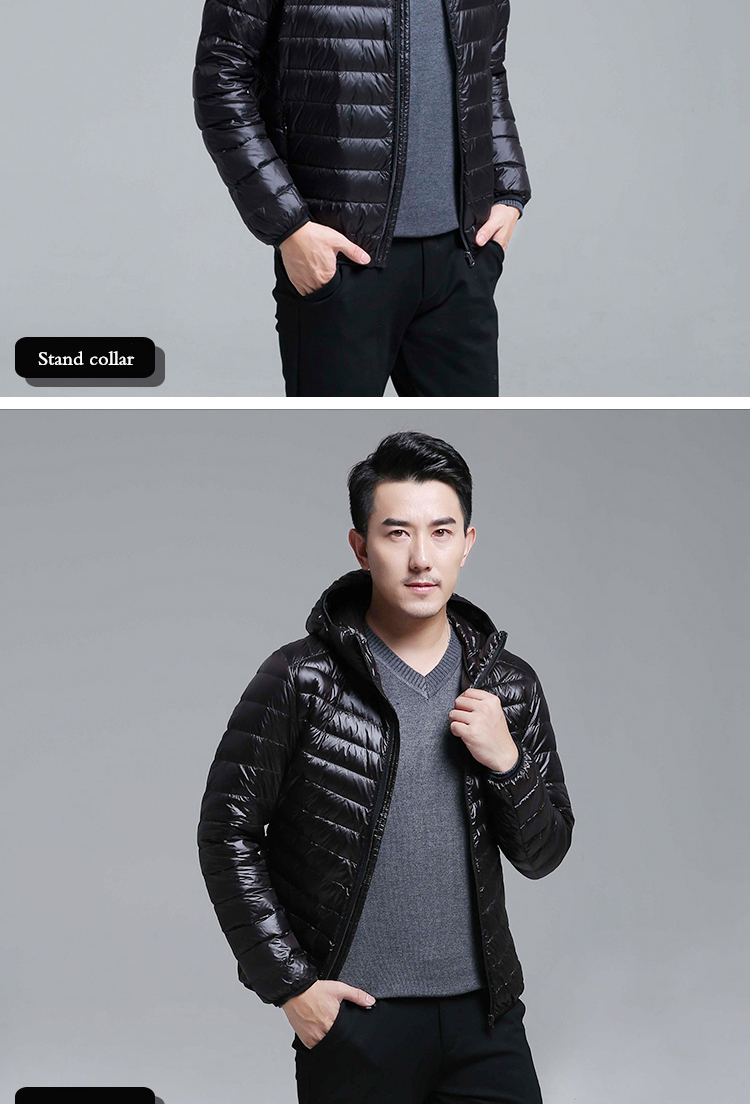 Men's All-Season Ultra Lightweight Packable Down Jacket Water and Wind-Resistant Breathable Coat Big Size Men Hoodies Jackets