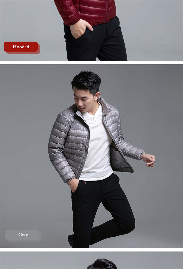 Men's All-Season Ultra Lightweight Packable Down Jacket Water and Wind-Resistant Breathable Coat Big Size Men Hoodies Jackets