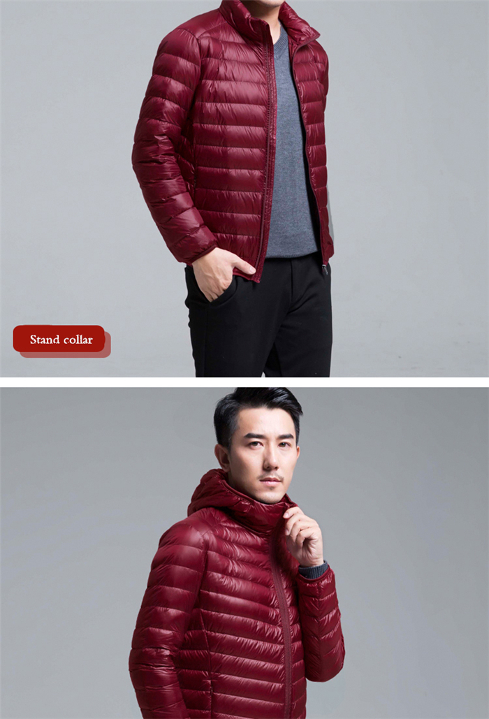 Men's All-Season Ultra Lightweight Packable Down Jacket Water and Wind-Resistant Breathable Coat Big Size Men Hoodies Jackets