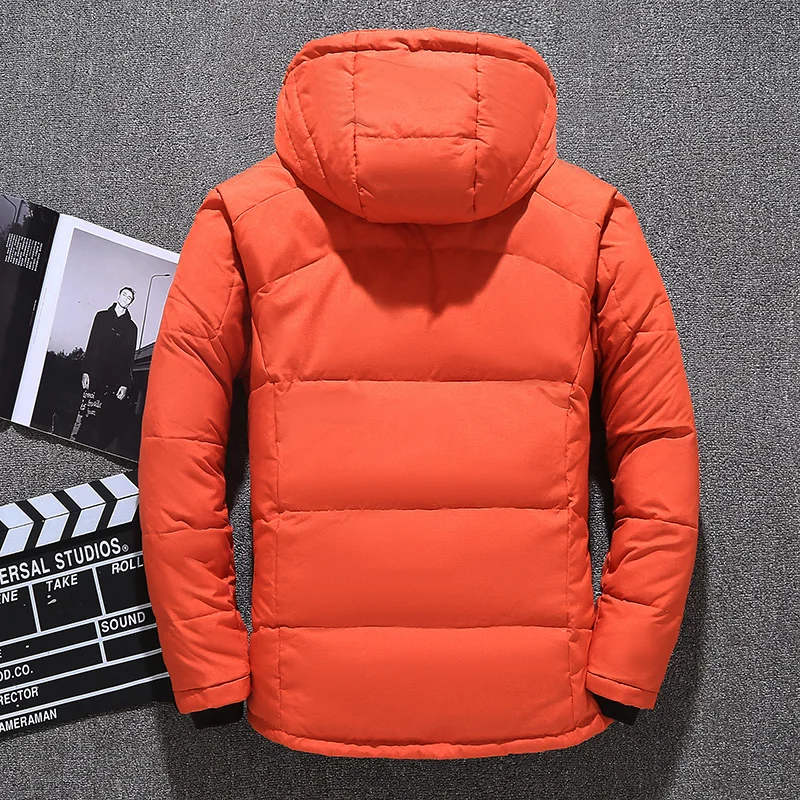 Men Down High Quality Thick Warm Winter Jacket Hooded Thicken Duck Down Parka Coat Casual Slim Overcoat With Many Pockets Mens