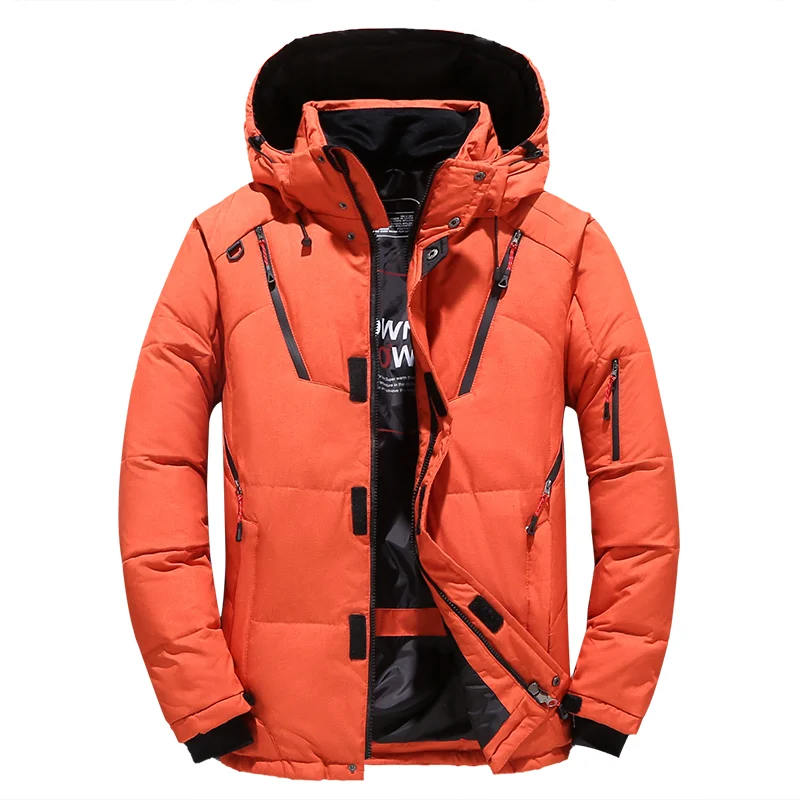 Men Down High Quality Thick Warm Winter Jacket Hooded Thicken Duck Down Parka Coat Casual Slim Overcoat With Many Pockets Mens