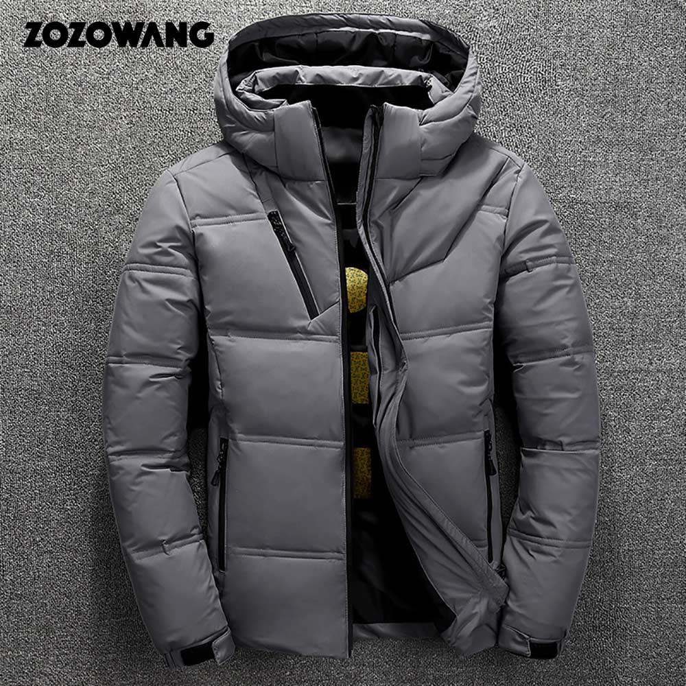 ZOZOWANG High Quality White Duck Thick Down Jacket Men Coat Snow Parkas Male Warm Hooded Clothing Winter Down Jacket Outerwear