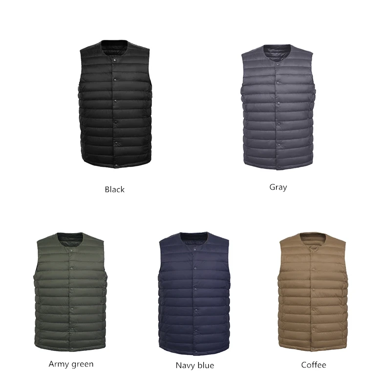 2026 New men's Sleeveless Puffer Jacket Spring Winter men 90% White Duck Down Ultra Lightweight Packable Warm Down Liner Vest