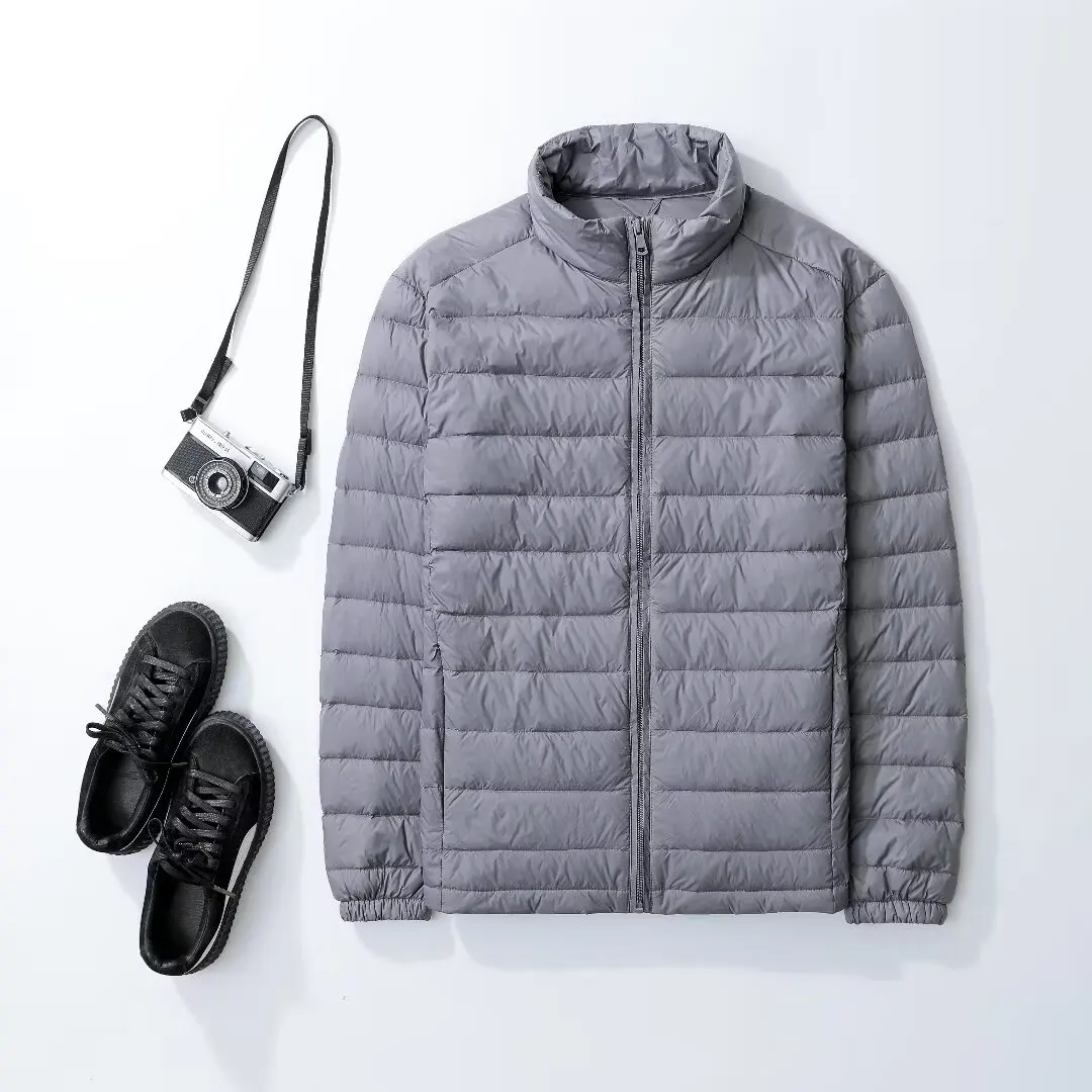 Men's Stand Collar Ultralight Quilted Puffer Jackets 2023 New Arrilas Men Ultra Lightweight Packable Warm White Duck Down Coats