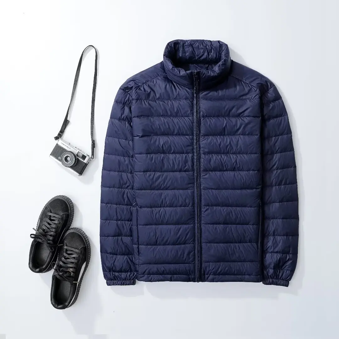 Men's Stand Collar Ultralight Quilted Puffer Jackets 2023 New Arrilas Men Ultra Lightweight Packable Warm White Duck Down Coats
