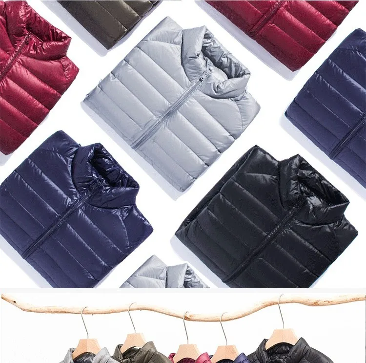 Men's Stand Collar Ultralight Quilted Puffer Jackets 2023 New Arrilas Men Ultra Lightweight Packable Warm White Duck Down Coats
