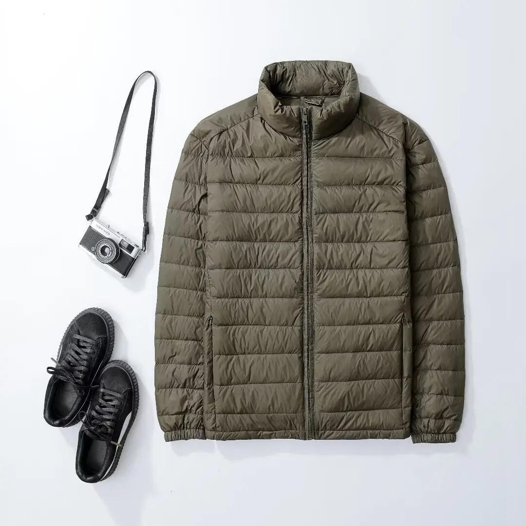 Men's Stand Collar Ultralight Quilted Puffer Jackets 2023 New Arrilas Men Ultra Lightweight Packable Warm White Duck Down Coats