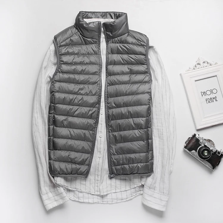 Men's Sleeveless Puffer Jacket 2025 New Autumn Spring Lightweight Water-Resistant Packable Men Down Vest Coat Plus Size 5xl 6xl