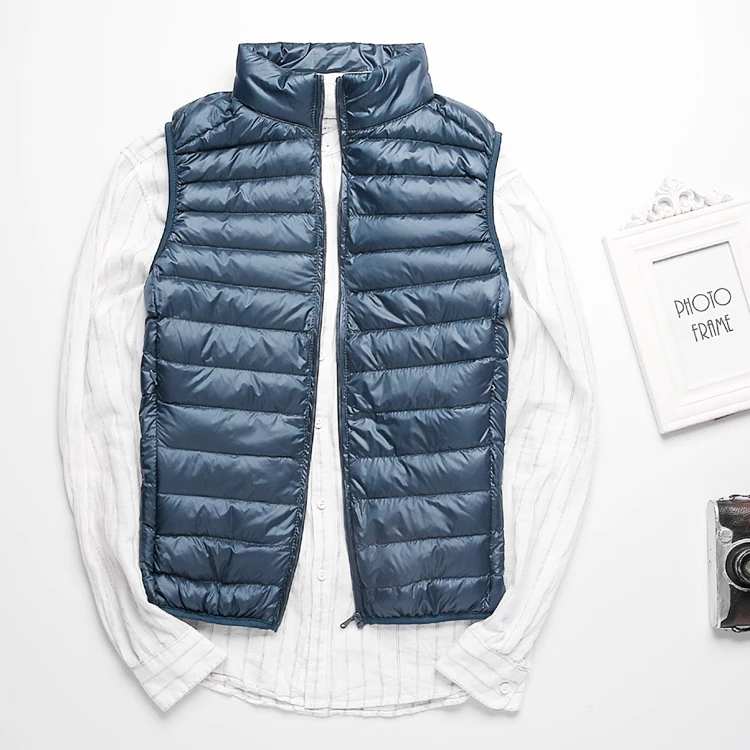 Men's Sleeveless Puffer Jacket 2025 New Autumn Spring Lightweight Water-Resistant Packable Men Down Vest Coat Plus Size 5xl 6xl