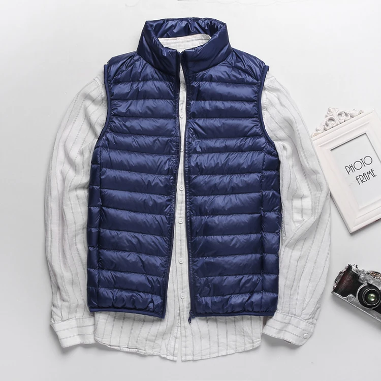 Men's Sleeveless Puffer Jacket 2025 New Autumn Spring Lightweight Water-Resistant Packable Men Down Vest Coat Plus Size 5xl 6xl