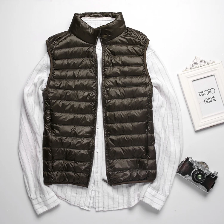 Men's Sleeveless Puffer Jacket 2025 New Autumn Spring Lightweight Water-Resistant Packable Men Down Vest Coat Plus Size 5xl 6xl