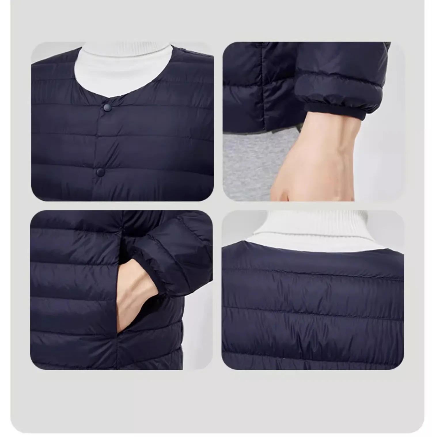2026 New Arrivals  Ultra Light Down Liner Jackets Men's Winter Fashion Casual Korean Wearing Inside O-neck Packable Puffer Coats