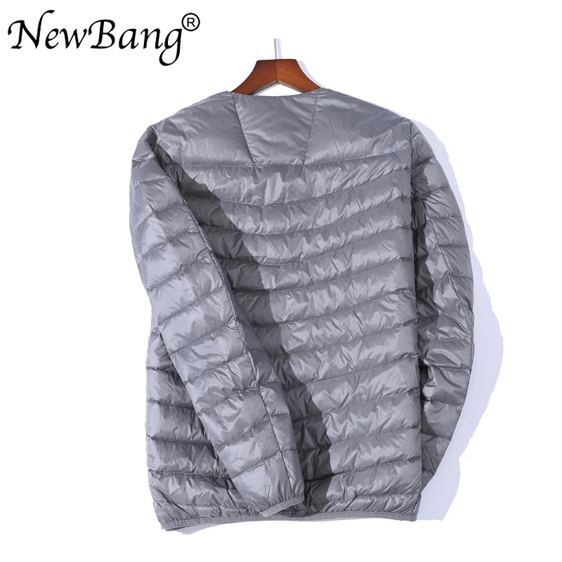 NewBang Ultra Light Down Jacket Men Zipper Single Breasted Portable O-Neck Spring Autumn Winter Without Collar Warm Liner