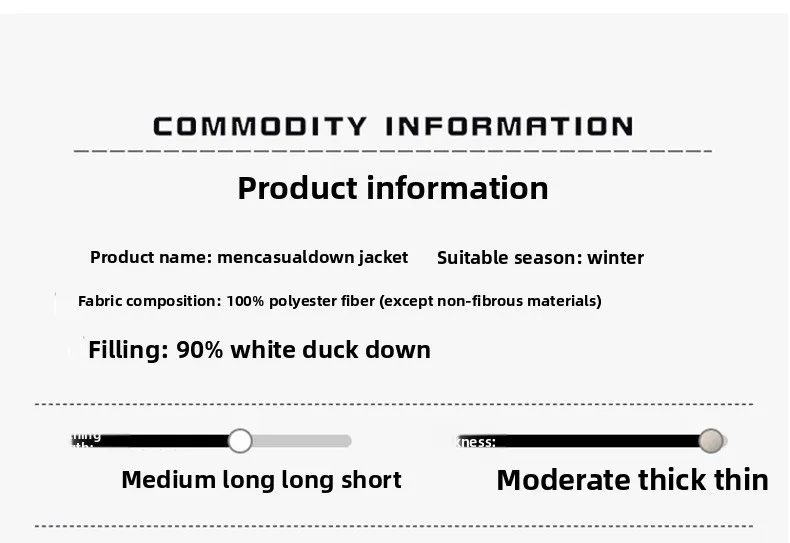 Canada Fashion Winter Jacket for Men Down Coat Parka Men's White Goose Down Jacket Long Padding Detachable Down Inner Liner H819