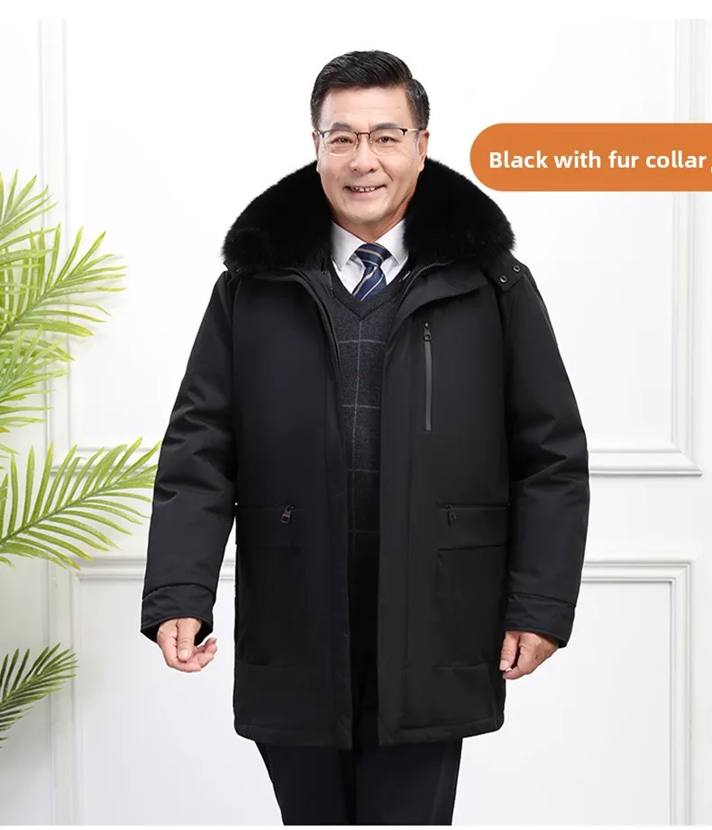 Canada Fashion Winter Jacket for Men Down Coat Parka Men's White Goose Down Jacket Long Padding Detachable Down Inner Liner H819