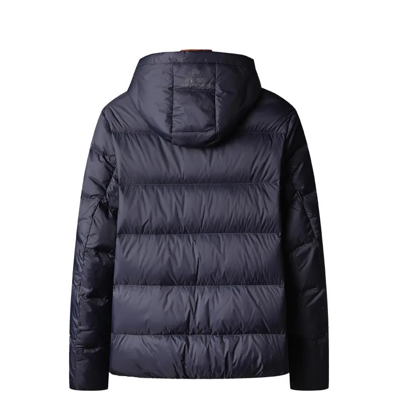 Schinteon High Quality Men's 90% White Duck Down Jacket Autumn Winter Casual Outwear with Hood Coat Plus Size Male Clothing