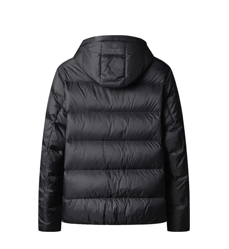 Schinteon High Quality Men's 90% White Duck Down Jacket Autumn Winter Casual Outwear with Hood Coat Plus Size Male Clothing
