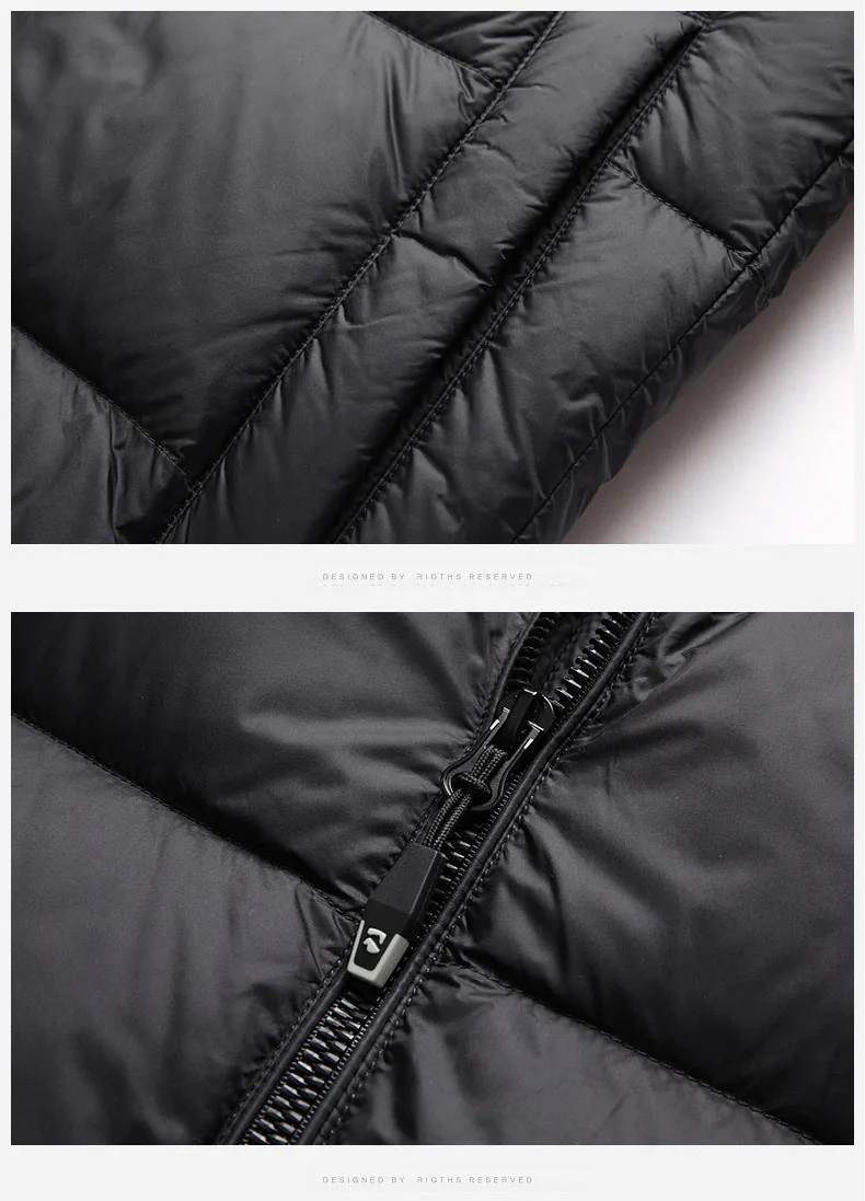 Schinteon High Quality Men's 90% White Duck Down Jacket Autumn Winter Casual Outwear with Hood Coat Plus Size Male Clothing