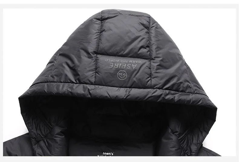 Schinteon High Quality Men's 90% White Duck Down Jacket Autumn Winter Casual Outwear with Hood Coat Plus Size Male Clothing