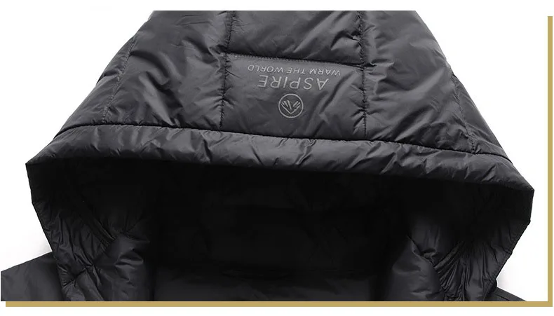 Schinteon High Quality Men's 90% White Duck Down Jacket Autumn Winter Casual Outwear with Hood Coat Plus Size Male Clothing