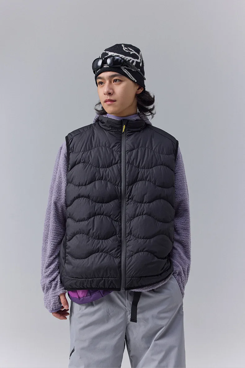 Winter New Outdoor Mountain Style Color-Blocking Lightweight Down Vest - Trendy Unisex Design for Men & Women
