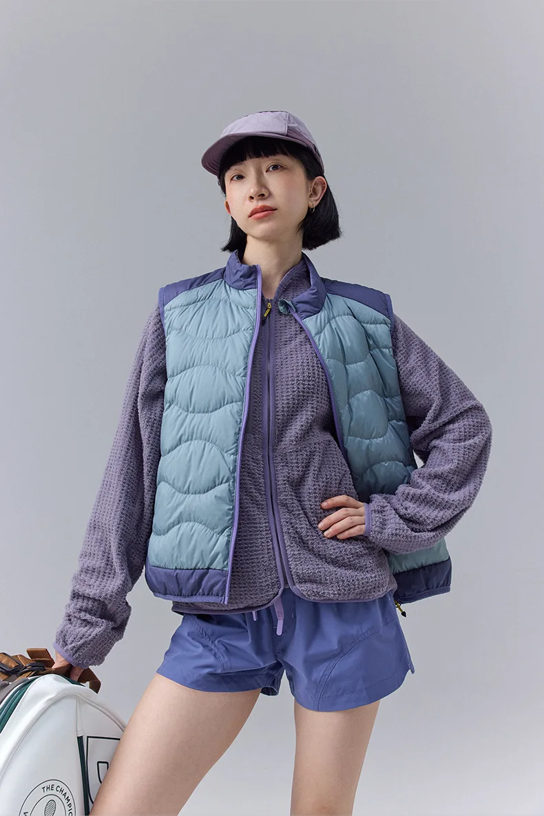 Winter New Outdoor Mountain Style Color-Blocking Lightweight Down Vest - Trendy Unisex Design for Men & Women
