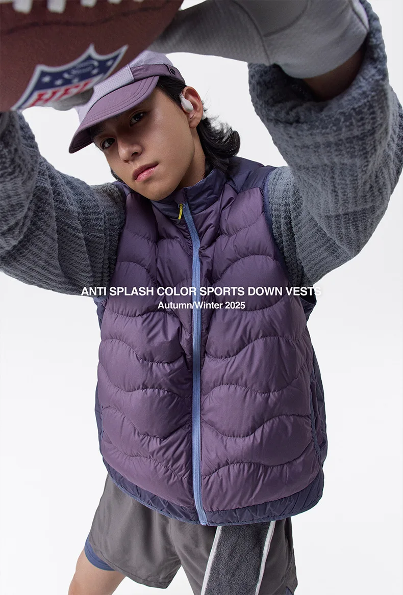 Winter New Outdoor Mountain Style Color-Blocking Lightweight Down Vest - Trendy Unisex Design for Men & Women