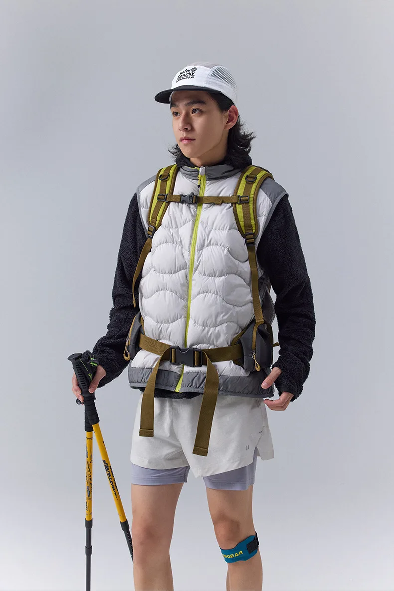 Winter New Outdoor Mountain Style Color-Blocking Lightweight Down Vest - Trendy Unisex Design for Men & Women