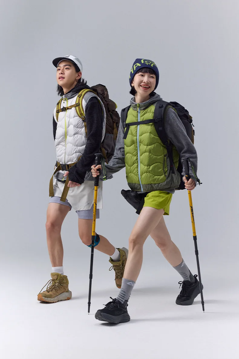 Winter New Outdoor Mountain Style Color-Blocking Lightweight Down Vest - Trendy Unisex Design for Men & Women