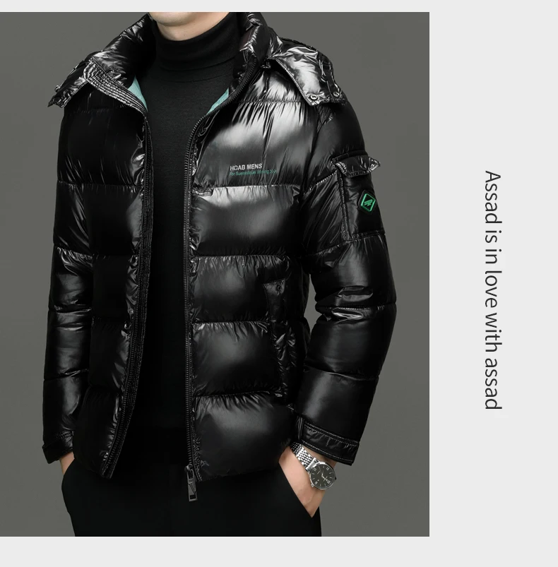 Winter Men Down Jacket Fashion Glossy Waterproof Short Down Jacket High Quality Male Lightweight Snowski White Duck Down Parka