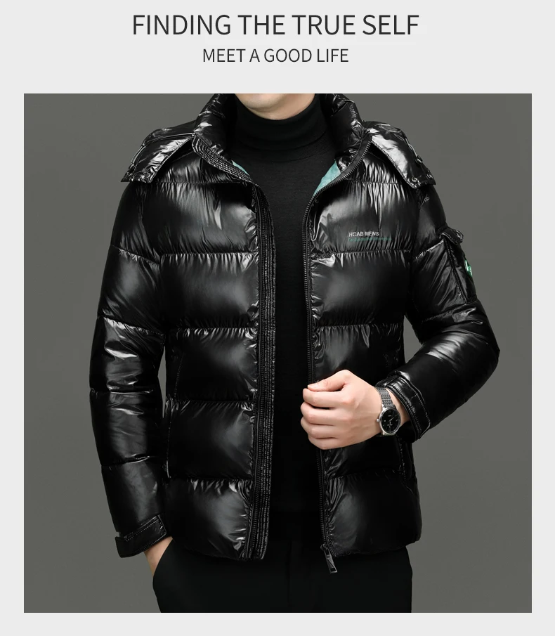 Winter Men Down Jacket Fashion Glossy Waterproof Short Down Jacket High Quality Male Lightweight Snowski White Duck Down Parka