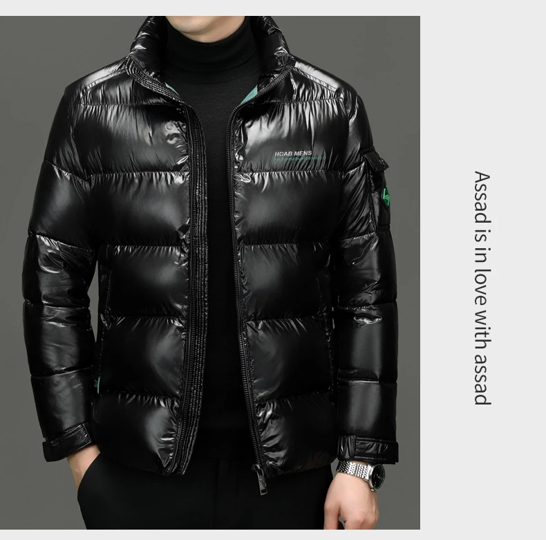 Winter Men Down Jacket Fashion Glossy Waterproof Short Down Jacket High Quality Male Lightweight Snowski White Duck Down Parka