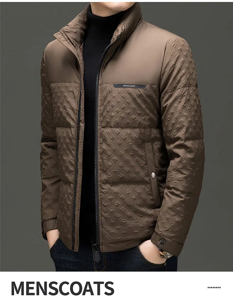 Winter New Men's Trendy Down Jacket Thickened Stand-up collar Duck Down Jacket short warm Coat