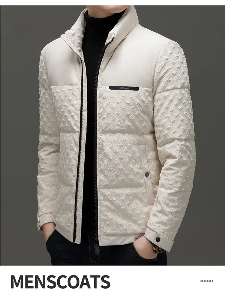 Winter New Men's Trendy Down Jacket Thickened Stand-up collar Duck Down Jacket short warm Coat