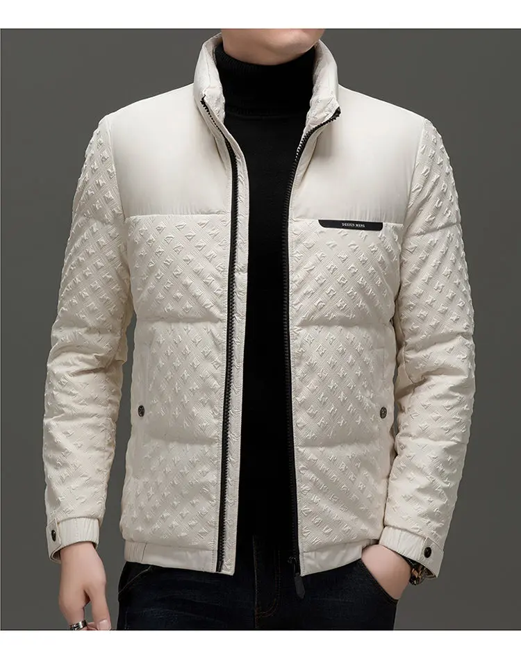Winter New Men's Trendy Down Jacket Thickened Stand-up collar Duck Down Jacket short warm Coat