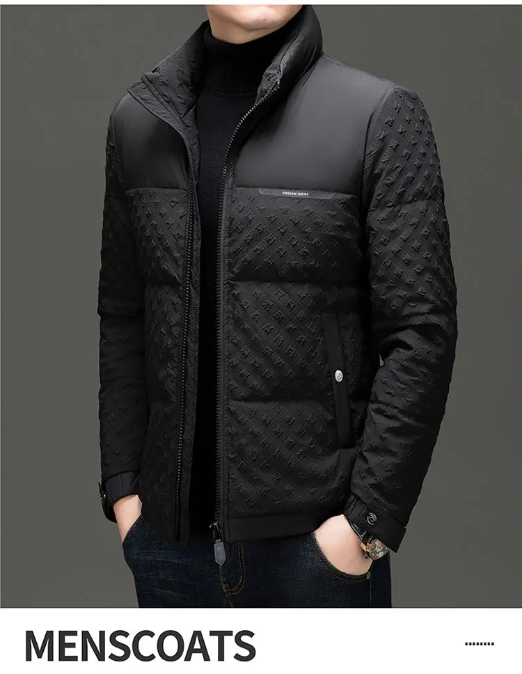Winter New Men's Trendy Down Jacket Thickened Stand-up collar Duck Down Jacket short warm Coat