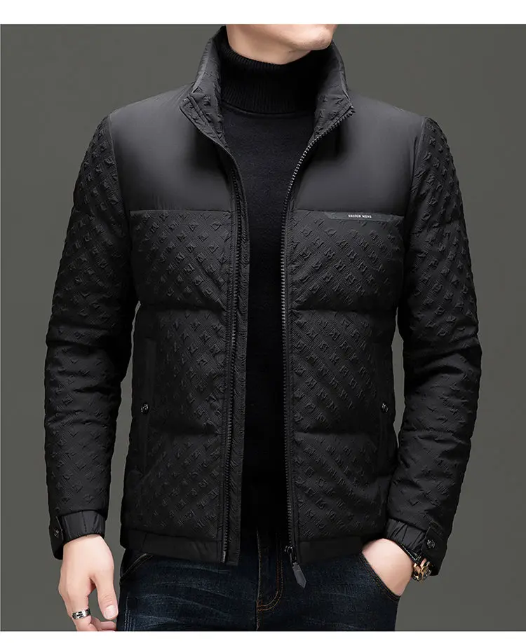 Winter New Men's Trendy Down Jacket Thickened Stand-up collar Duck Down Jacket short warm Coat