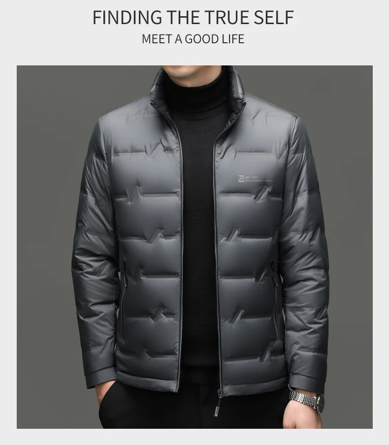 Winter Down Jacket 2026 Light Luxury Brand Men's Coat 90% White Duck Down Lining Outdoor Leisure Sports Men's Jacket