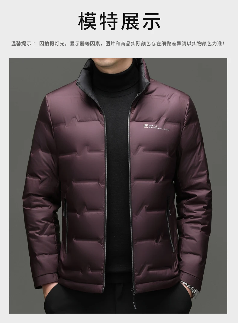 Winter Down Jacket 2026 Light Luxury Brand Men's Coat 90% White Duck Down Lining Outdoor Leisure Sports Men's Jacket