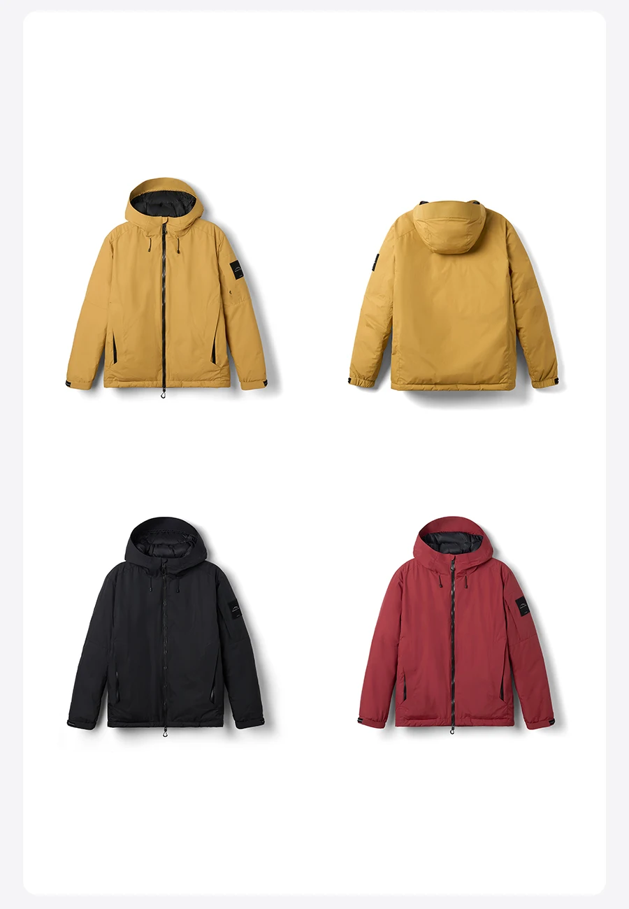 SIMWOOD 2026 Winter New Water Repellent Fabric 90% White Duck Down Coats Men Warm Hooded Plus Size Jackets
