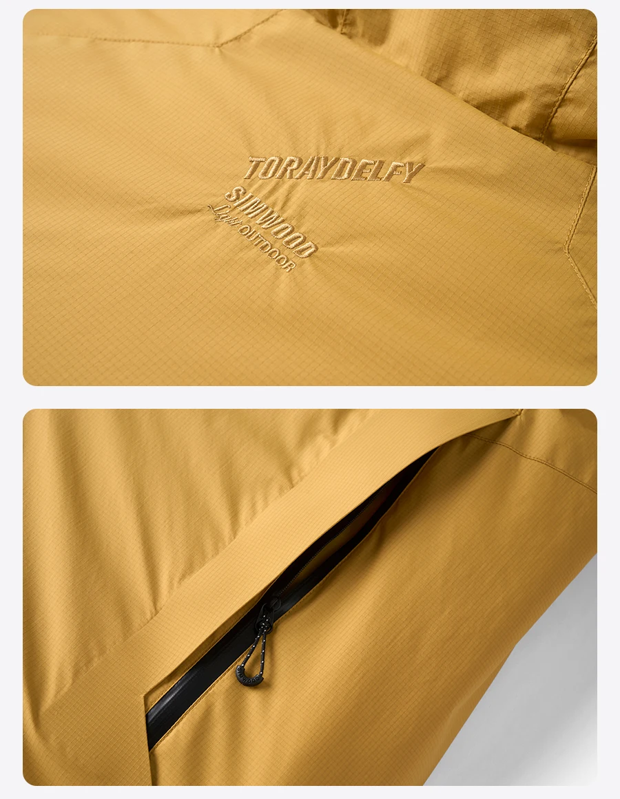 SIMWOOD 2026 Winter New Water Repellent Fabric 90% White Duck Down Coats Men Warm Hooded Plus Size Jackets
