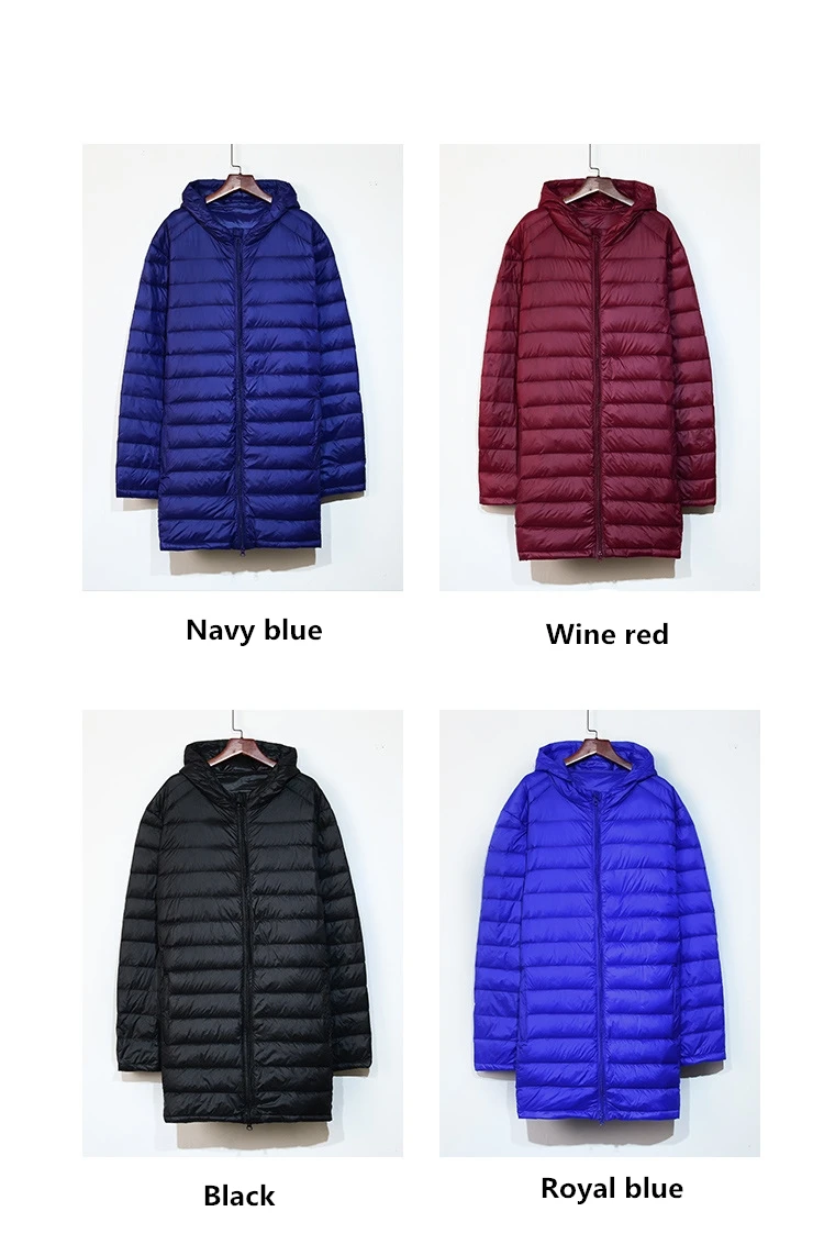 Oversize 5XL 6XL 7XL 8XL Mens Lightweight Down Jacket 2022 Autumn Winter Men's Hooded Long Casual Regular Ultra-thin Men's Coat